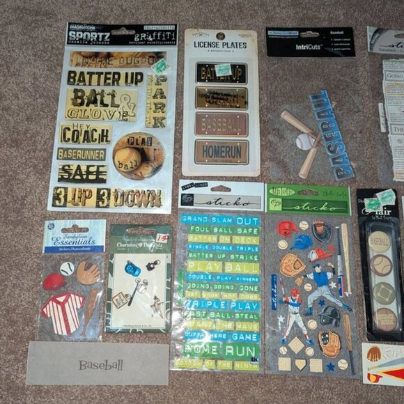 NEW Lot 19 Baseball Player Bat Scrapbook Dimensional Sticker Embellishment Game - Picture 2 of 3
